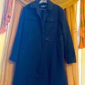 KENNETH COLE REACTION Black Wool Coat-Size 16